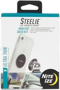 Nite Ize Steelie Orbiter Dash Kit - Metal Plate Attaches to Exterior of Charger - Dashboard System with Magnetic Socket, Dash Mount & Metal Plate - Orbiter