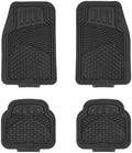 Amazon Basics Heavy Duty Thick PVC Car Floor Mats, Anti-Slip, Easy to Clean, Universal Trim-to-Fit All-Weather for Automotive SUV Sedans Trucks, 4-Piece, Solid Black