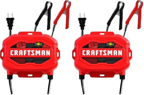 CRAFTSMAN 1.5A Car Battery Charger & Maintainer, 6V/12V – CMXCESM259 (Pack of 2) by CRAFTSMAN