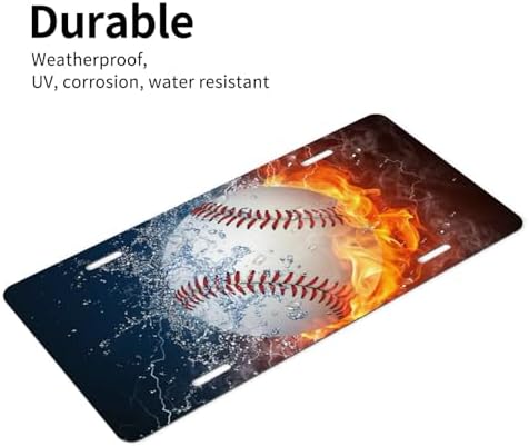 Baseball Ice Fire Front License Plate 6" * 12" for Women