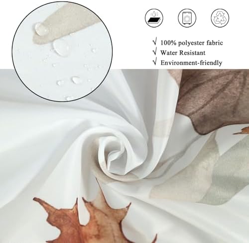 Fall Pumpkin Shower Curtain, Colorful Watercolor Autumn Pumpkins Maple Falling Leaves Thanksgiving Day Harvest Bathroom Curtain Waterproof Fabric Machine Washable with Hooks, 36" Wx72 L - Image 4