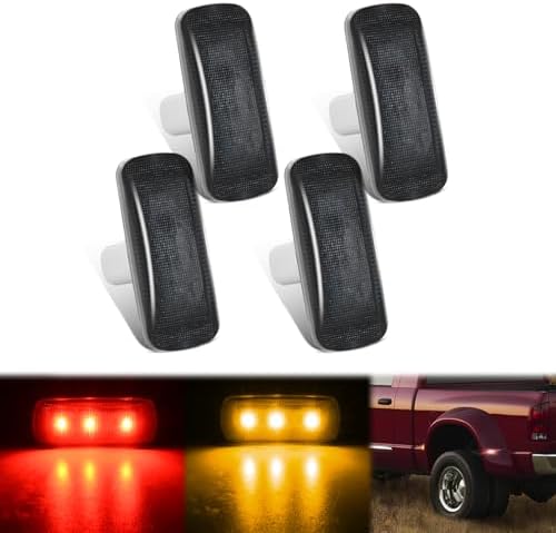 Nilight Wheel Fender Side Marker Lights Compatible With 2010-2018 Dodge Ram