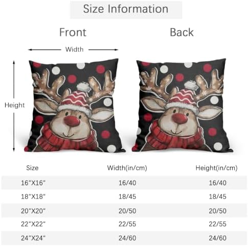Merry Christmas Reindeer Pillow Covers 24x24 Set of 2 Highly Absorbent - Image 4