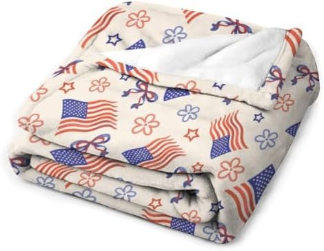Socira USA Patriotics American Flag Blanket Throw Blanket USA Patriotics American Gifts for Women Men Soft Sofa Throws for Travel Camping Bed Home Decor Car Birthday Gift 40"*50" （100 * 130cm） - Image 3