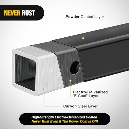 Nilight Hitch Extender with Step 2" Receiver 14"x7" Anti-Slip Diamond Plate