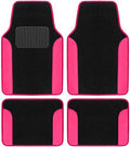 BDK Hot Pink Carpet - Two-Tone Faux Leather Automotive Floor Mats, Included Anti-Slip Features and Built-in Heel Pad, Stylish Floor Mats for Cars Truck Van SUV