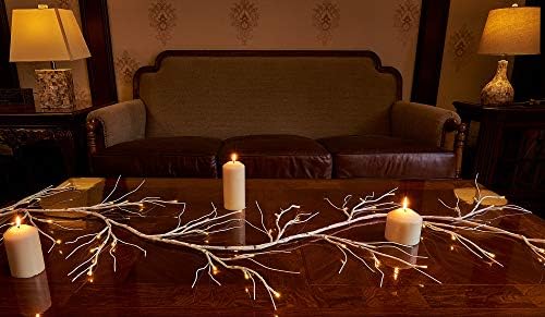 Hairui Lighted Birch Garland Battery Operated with 8 Function 48 Warm White and Multi Color Lights 6FT, Pre Lit Garland for Fireplace Christmas Holiday Decoration Indoor Outdoor - Image 6