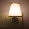 Plug in Night Light with Linen Fabric Shade, 27LM Warm White, Manual On/Off by Niqelva