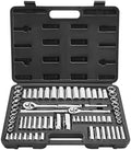 VEVOR Socket Set, 69 Pieces, 3/8 & 1/4 inch Drive Socket and Ratchet Set, SAE and Metric, Deep and Standard, Mechanic Tool Kit with Accessories and Storage Case, CR-V Alloy Steel, for Auto Repair by VEVOR