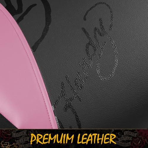 ED HARDY Tiger Print Car Seat Covers, Pink Premium Leather Front Seat Covers, Universal Fit Automotive Covers for Most Cars, Trucks & SUVs, Airbag Compatible, Waterproof, Scratch Resistant
