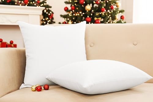 PurpleEssences Solid Throw Pillow Cover, 22x22 in Set of 2 - White - Image 2