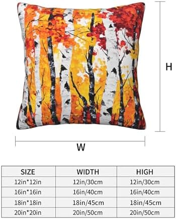 Birch Trees Autumn Fall Throw Pillow Covers 18x18 inch Set of 2 Bright Pillow Case Cushion Cover for Home Sofa Couch Living Room Car Decor - Image 2