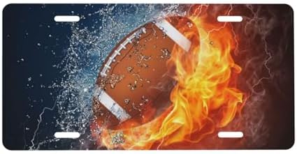 Football Ice Fire Front License Plate 6" * 12" for Women
