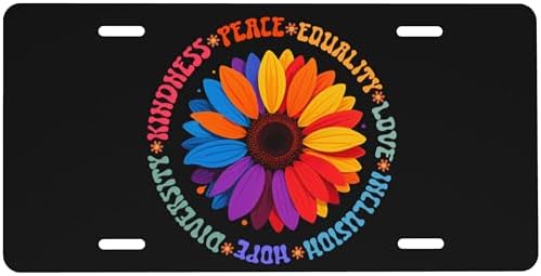 Front License Plate Kindness Peace Equality Love Hope Diversity