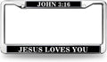 John 3:16 Jesus Loves You License Plate Frame 2 Holes God Christian Bible Personalized Gift Licence Plate Frame