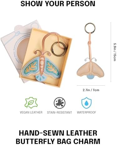 Insects Leather Bag Charm - Unique Purse Charm Keychain for Backpacks