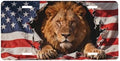 Lion American Flag Retro Front License Plate 6" * 12" for Women