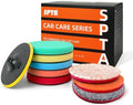SPTA 9Pcs Polishing Pads Kit, Large Size Buffing Pads, Car Foam Buffing Sponge Kit with 5/8"-11 Backing Plate for Car Care Polisher Boat Waxing, Polishing, Sealing Glaze, 7 Inches (Pack of 12) by SPTA