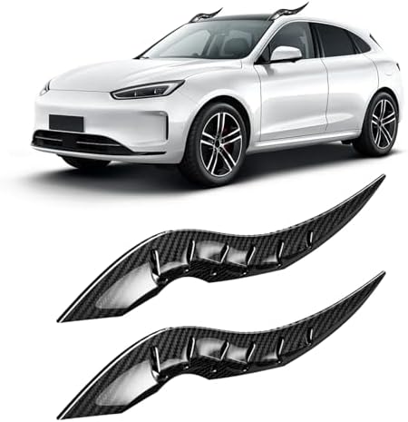 2PCS 3D Dragon Horn Shaped Car Roof Decal Cool Creative Devil Horn Vehicle Head Decor No-Drill Install Exterior Accessories Universal for Automobile Sedan SUV Pickup Truck-Black Carbon Fiber