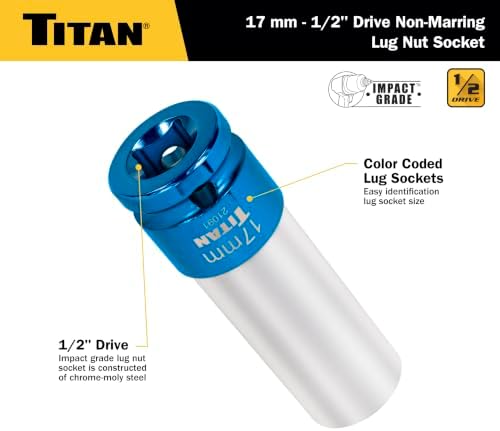 Titan 21091 1/2-Inch Drive x 17mm Non-marring Impact Deep Lug Nut Socket - Image 3