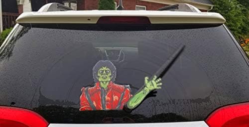 Thriller Killer Zombie WiperTags with decal attaches to rear vehicle wiper