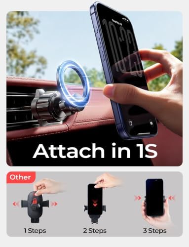LISEN for iPhone 18 Pro Max Car Mount Holder Magnets Magnetic for MagSafe Car Mount Vent Dashboard Magnet Cell Phone Holder Mounts Car Accessories fit iPhone 18 Pro Max 17 16 15 14 13 12 Carbon Fiber
