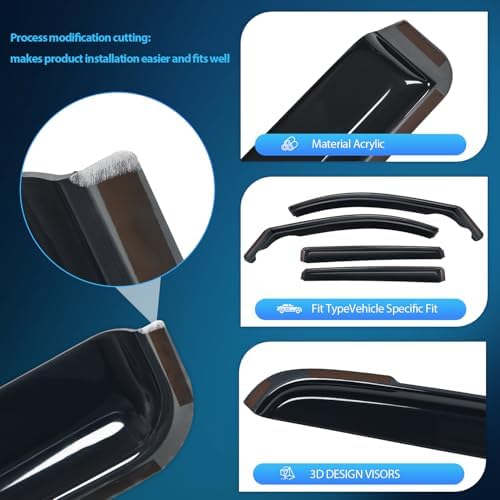 Nilight Window Rain Guards for Honda CR-V 2017-2022, in-Channel, 4PCS