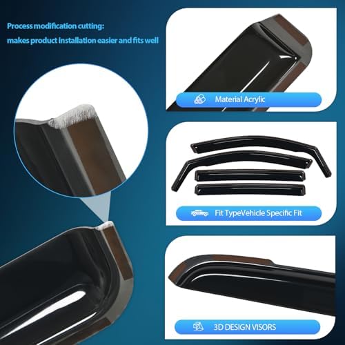 Nilight Vent Window Visors for Subaru Ascent 2019-2024, in-Channel, 4PCS