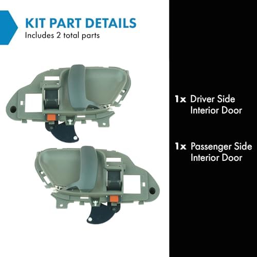 TRQ Door Handles Inside Interior Gray LH & RH Pair Set