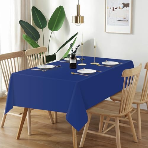 QIKSION 2 Pcs Navy Blue Plastic Tablecloth Dark Blue Table Cloth Disposable - Image 2