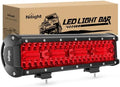 Nilight LED Light Bar 12 Inch 240W Red Pod Lights Triple Row Spot Flood Combo 30000LM Driving Boat Off Road Lighting for Trucks Pickup Golf Cart SUV ATV UTV 4x4 Van Camper Tractor