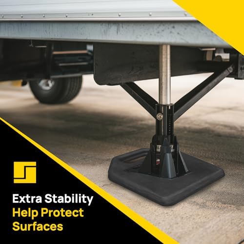 Stromberg Carlson RV Base Pads – JBP-1011.1 Heavy Duty Trailer Base, Leveling Stabilizer Pad for Campers, Landing Gear, EPDM Pads, RVs and Travel Trailers – 10" x 11" x 1", Pack of 2, Black - Image 4