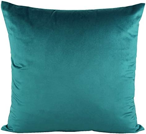 VAKADO 24x24 Teal Velvet Soft Solid Throw Pillow Covers Decorative Square Cushion Cases Home Decor for Couch Sofa Bedroom Car Set of 2 - Image 2