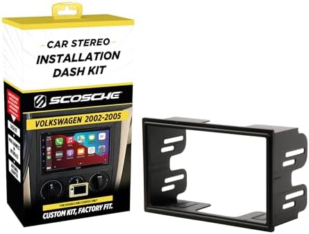Scosche VW2351B Double DIN Radio Install Dash Kit Compatible with Select 2002-05 Volkswagen Vehicles- Aftermarket Car Stereo Installation Kit - Factory Texture Match - See Fit Guide Image for Vehicles