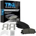 TRQ Front Brake Pads Ceramic Hardware Wear Sensor