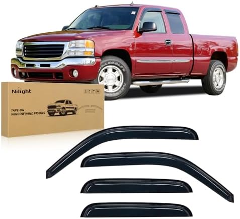 Nilight Window Visors for Chevy Silverado/GMC Sierra Extended Cab 1999-2006