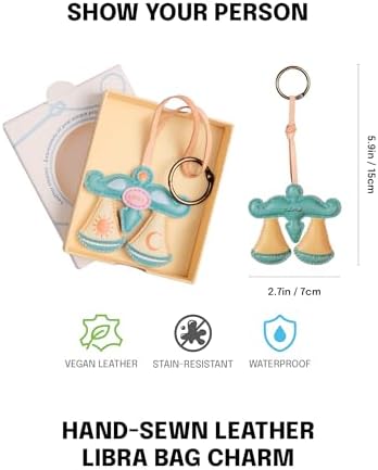 Zodiac Horoscope Bag Charm - Unique Purse Charm Keychain for Backpacks