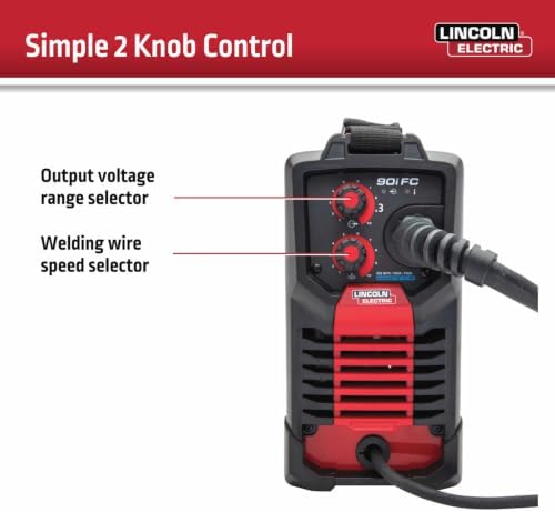 Lincoln Electric 90i FC Flux Core Wire Feed Weld-PAK Welder, 120V Welding Machine, Portable w/Shoulder Strap, Protective Metal Case, Best for Small Jobs, K5255-1 - Image 6