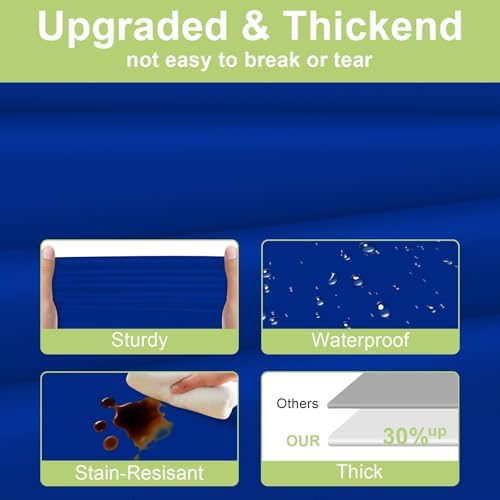 QIKSION 3 Pack Royal Blue Plastic Tablecloth, Blue Table Cloth Disposable - Image 3