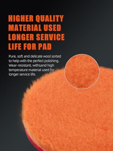SPTA 9Pcs Polishing Pads Kit, 7 Inches Large Size Buffing Pads, Car Foam Buffing Sponge Pads Kit with 5/8"-11 Backing Plate for Car Care Polisher Boat Waxing, Polishing, Sealing Glaze - Image 6