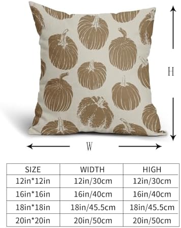 Brown Pumpkin Fall Pillow Covers 22x22 Set of 2 Autumn Harvest Print Thanksgiving Decorative Throw Pillows Outdoor Farmhouse Cushion Case Seasonal Decor for Couch Sofa Bed - Image 5