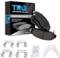 TRQ Front Brake Pads Ceramic Hardware Wear Sensor