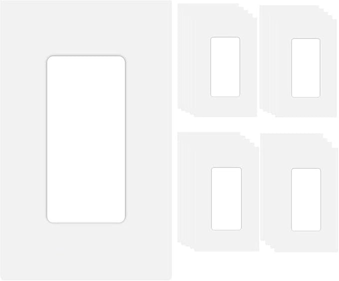 20 Pack 1-Gang Screwless Decorator Wall Plate Cover Switch Outlet Electrical by COAPIN258