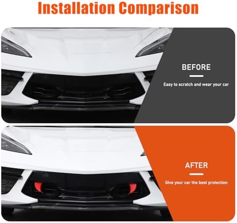 Car Fangs Car Teeth Decor Compatible with Corvette C8 Stingray 2020-2024 Halloween Vampire Fangs Teeth for car- Mounts to Front Grille on Vehicles ABS DIY Sticker Accessories 2PCS (Red)