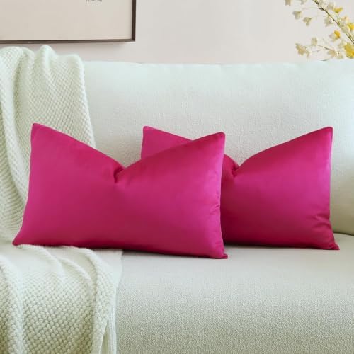 VAKADO 12x20 Lumbar Velvet Soft Solid Throw Pillow Covers Set of 2 Decorative Rectangle Cozy Cushion Covers Home Decor for Living Room Couch Sofa Car - Image 4