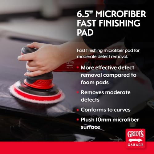 Griot's Garage 6.5" Microfiber Fast Finishing Pad for Car Polishing and Detailing, Buffing Pad for Moderate Scratch Removal - Image 2