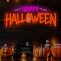 Happy Halloween Neon Sign, Bat Spider Wed Halloween LED Light, 16.5"x7.1" by DMDMBSR