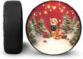 Christmas Cute Cat Print Spare Tire Cover with Camera Hole, Wheel Cover with Emoticons Fit for Truck, Trailer, RV, SUV, Camper and Most Vehicles, Accessories 16" for Tire Diameter 29.6"-31.5"
