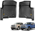CAT® JustFit™ 3D Custom Fit Front Floor Mats for Ford F-150 Crew Cab 2010-2014, Heavy Duty Rubber Floor Liners Laser Measured, Ford F150 Accessories