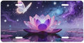 Purple Lotus Butterfly Galaxy Cool Front License Plate 6x12 Inch